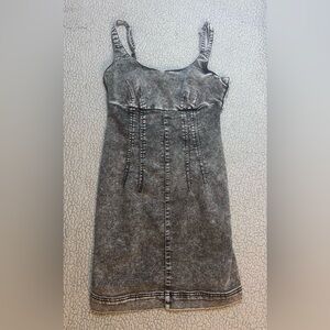 No Boundaries Denim Mini Dress Juniors Size XS 0-2 Black Wash Sleeveless